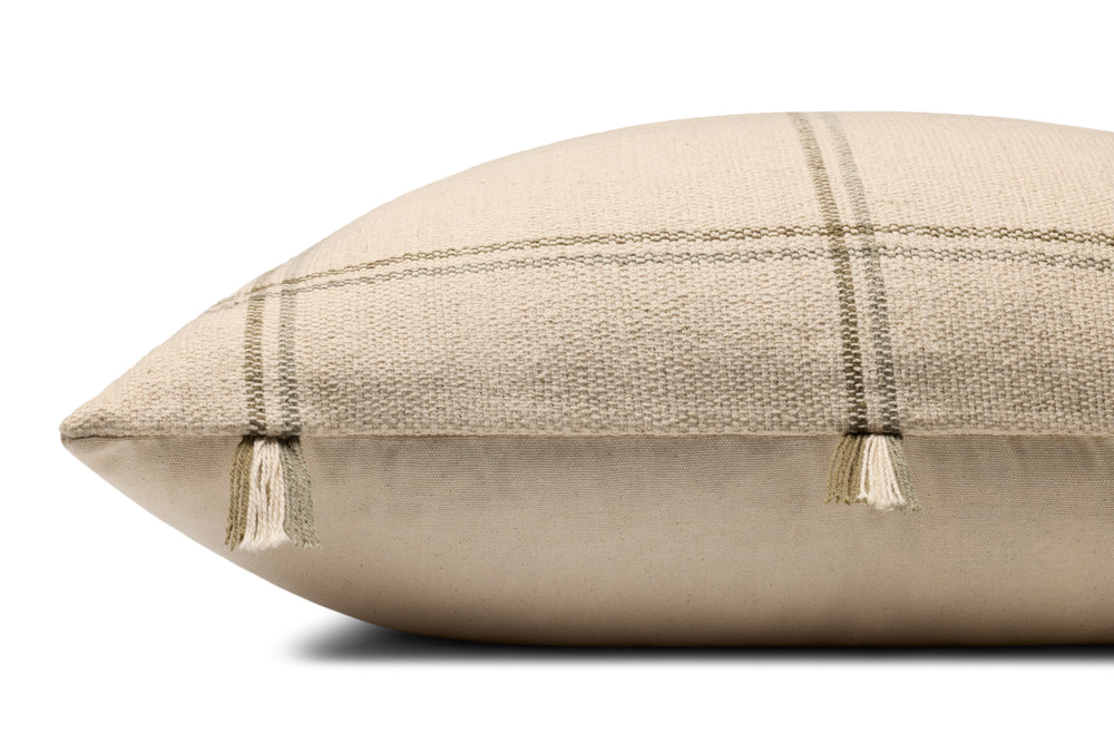 Lainey Natural / Olive Pillow (PAL0060)