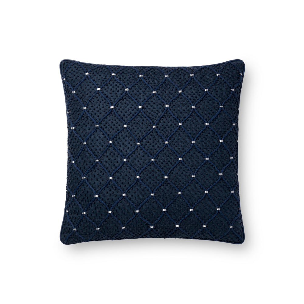 Navy / Silver Pillow (P0675)