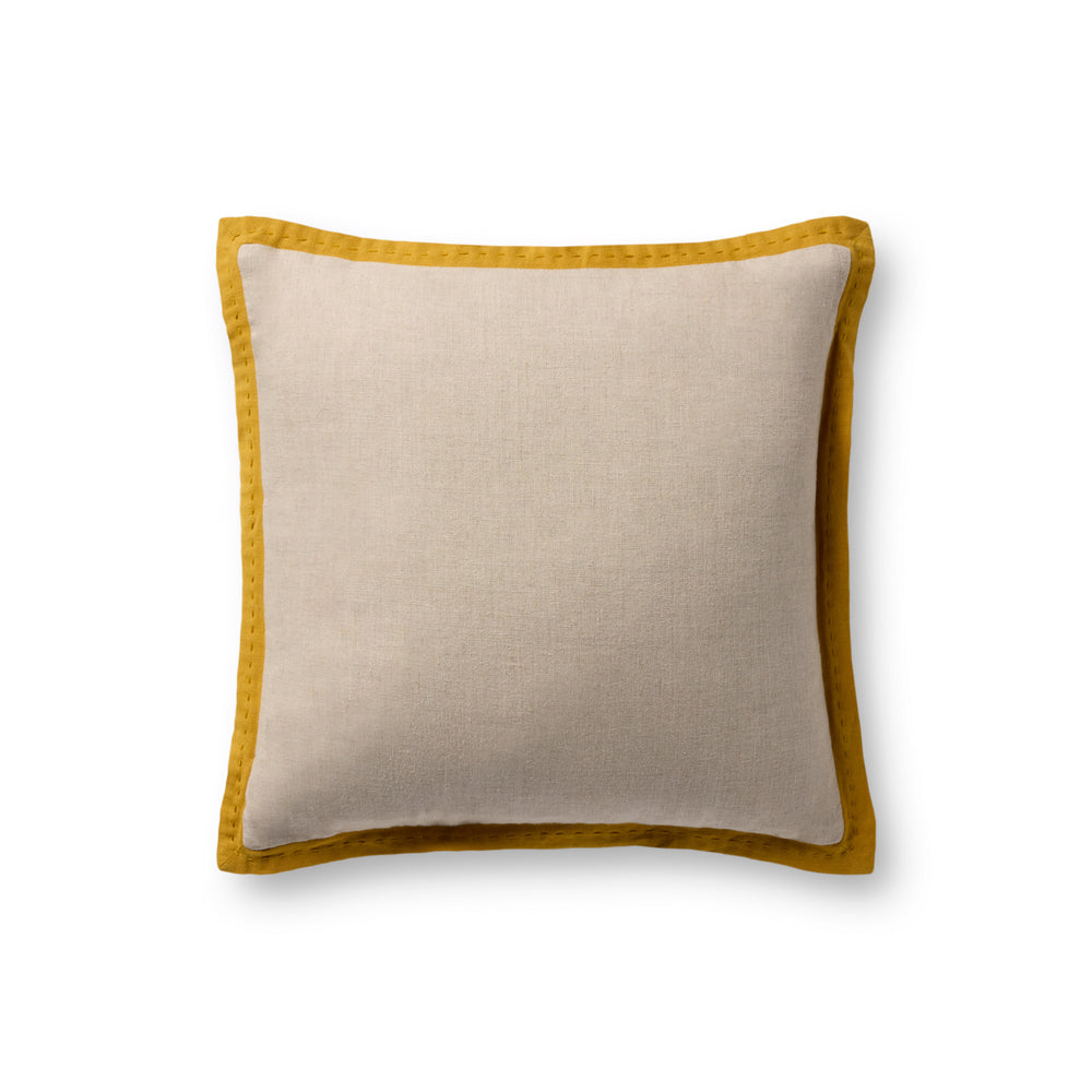 PLL0197 Oreiller naturel / moutarde