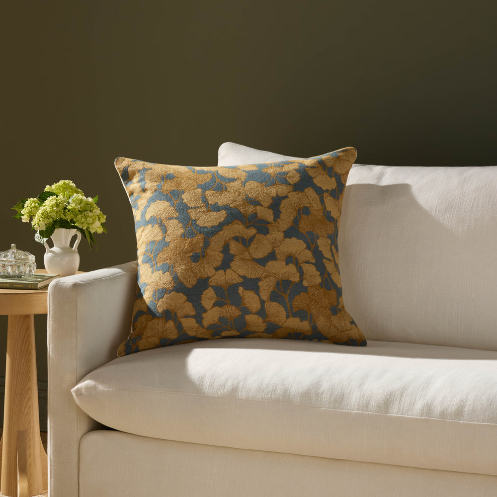 Fawn Blue / Gold Pillow (PCJ0032)