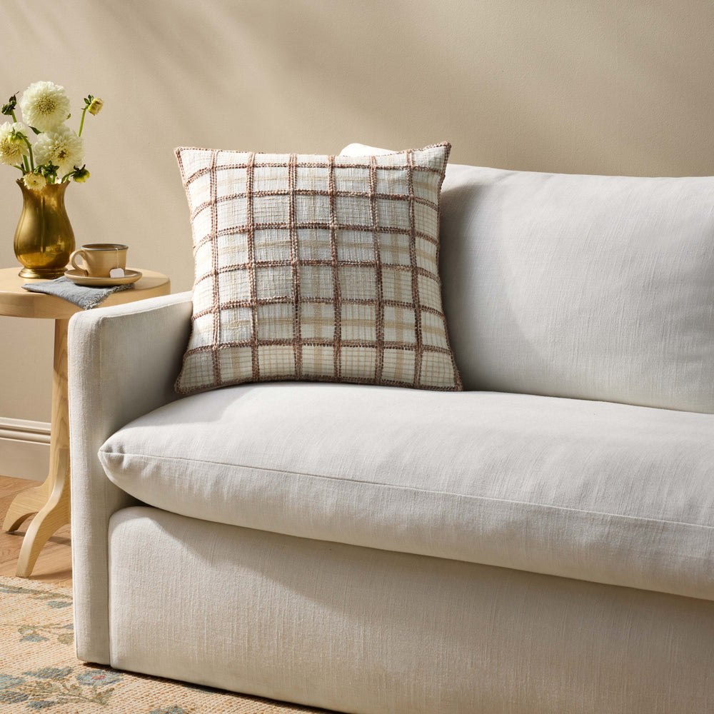Coussin Norman ivoire/marron (PCJ0035)