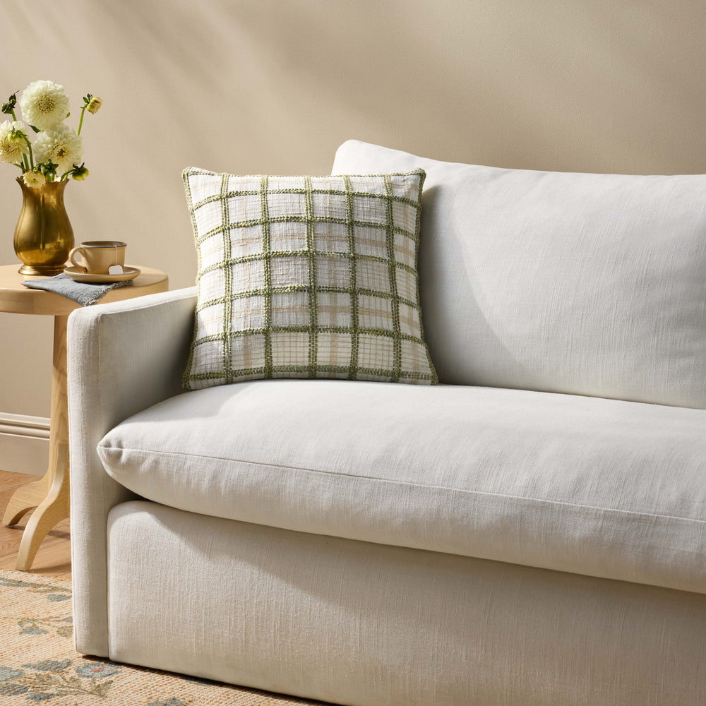 Coussin Norman ivoire/vert (PCJ0035)