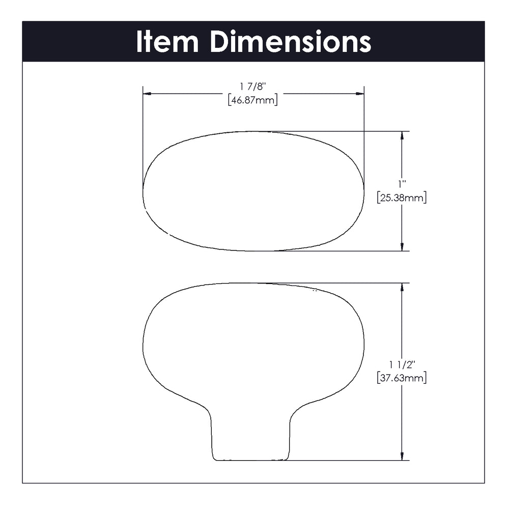 Carbonite Oval Knob