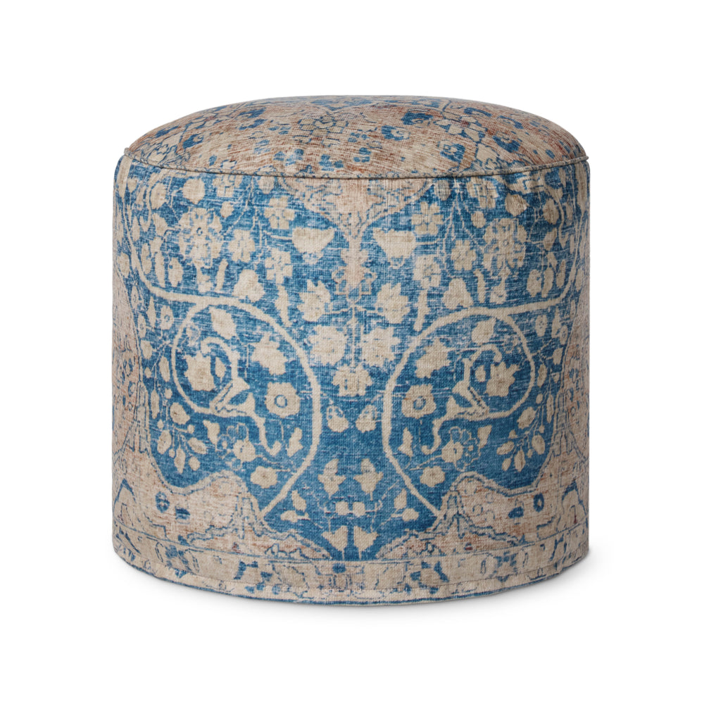 Blue / Tangerine Pouf (LPF211)
