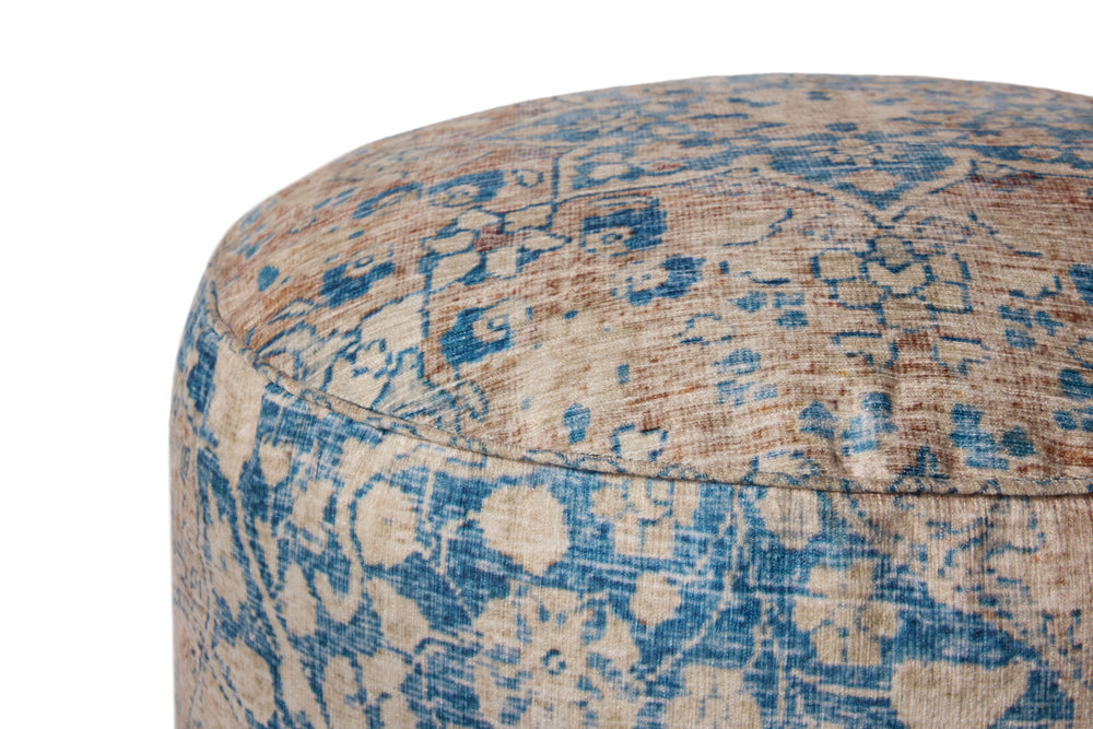 Blue / Tangerine Pouf (LPF211)