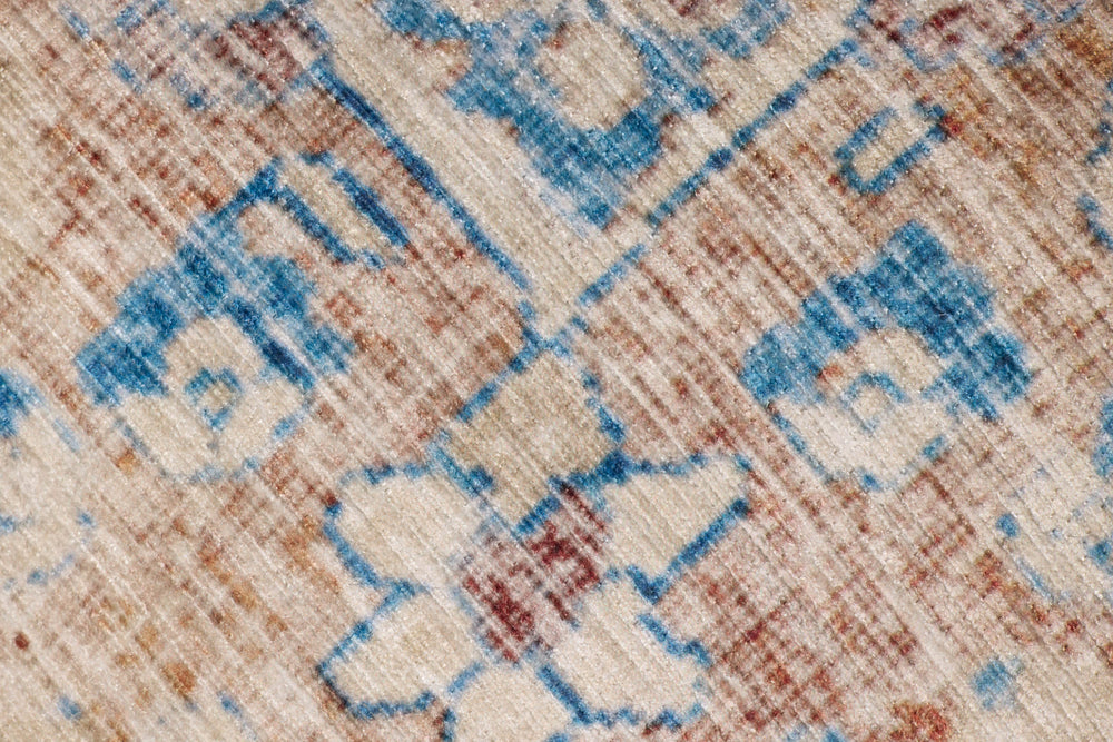 Blue / Tangerine Pouf (LPF211)