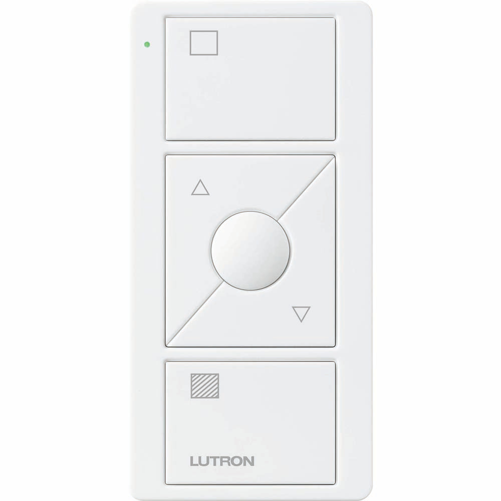 Lutron 3-Button Pico Smart Remote, with Raise/Lower and Preset, with Pre-Engraved Shade Icons, On/Off Buttons, Gloss White, PJ2-3BRL-GWH-S01 - Union Lighting and Décor