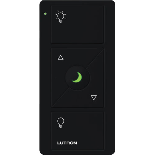 Lutron 3-Button Pico Smart Remote, with Nightlight, with Raise/Lower and Preset, with Pre-Engraved Shade Icons, On/Off Buttons, Gloss Black, PJN-3BRL-GBL-L01 - Union Lighting and Décor