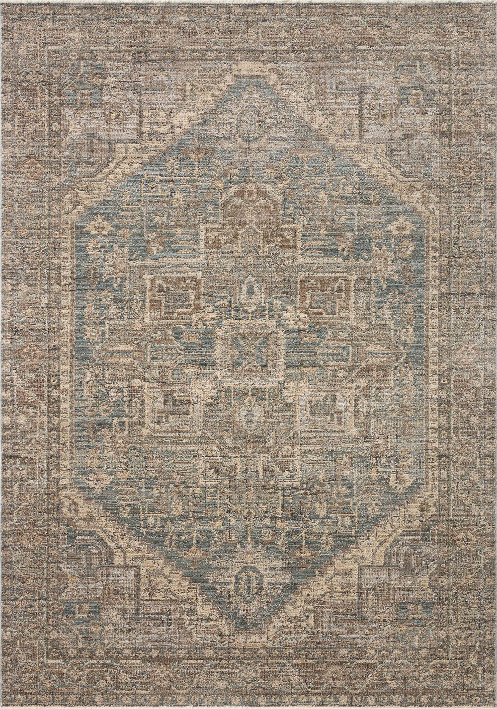 PRL-04 Priscilla Blue / Bark Rug