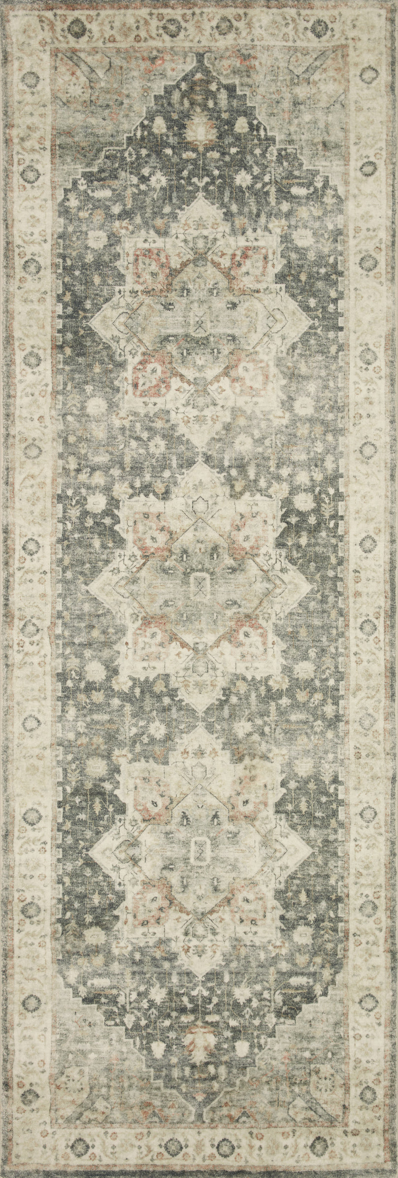 ROS-09 Rosette Slate / Ivory Rug