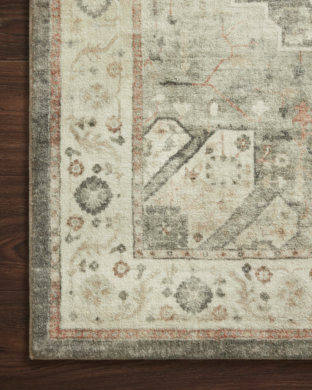 ROS-09 Rosette Slate / Ivory Rug