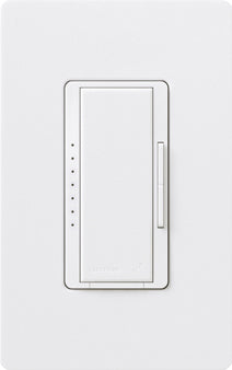 Lutron RadioRA 2 Maestro Dimmer, Incandescent/Halogen, Magnetic Low-Voltage, Electronic Low-Voltage, Approved LEDs, CFL, Multi-location/single-pole, neutral required, 120V 600W/600VA, RRD-PRO-WH, Gloss White - Union Lighting and Décor