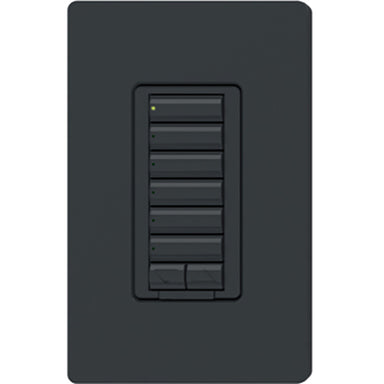 Lutron RadioRA 2 seeTouch Keypad, 6-button layout with Raise/Lower functionality, 120V, Neutral Required, RRD-W6BRL-BL, Gloss Black - Union Lighting and Décor