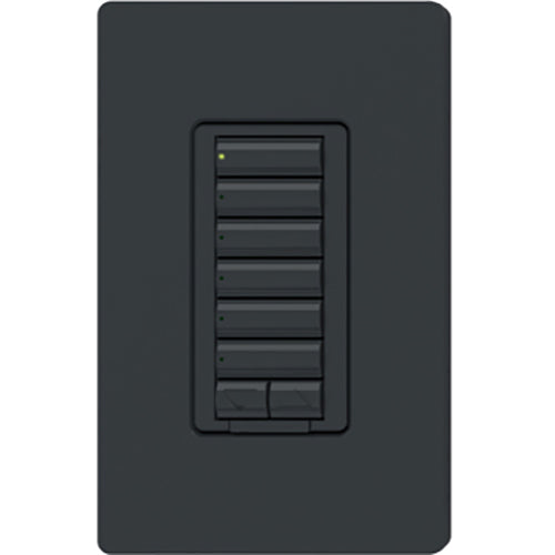 Lutron RadioRA 2 seeTouch Keypad, 6-button layout with Raise/Lower functionality, 120V, Neutral Required, RRD-W6BRL-BL, Gloss Black - Union Lighting and Décor