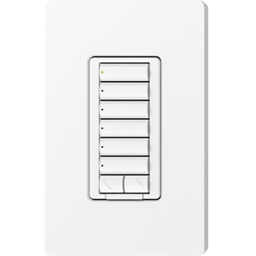 Lutron RadioRA 2 seeTouch Keypad, 6-button layout with Raise/Lower functionality, 120V, Neutral Required, RRD-W6BRL-SW, Satin Snow - Union Lighting and Décor