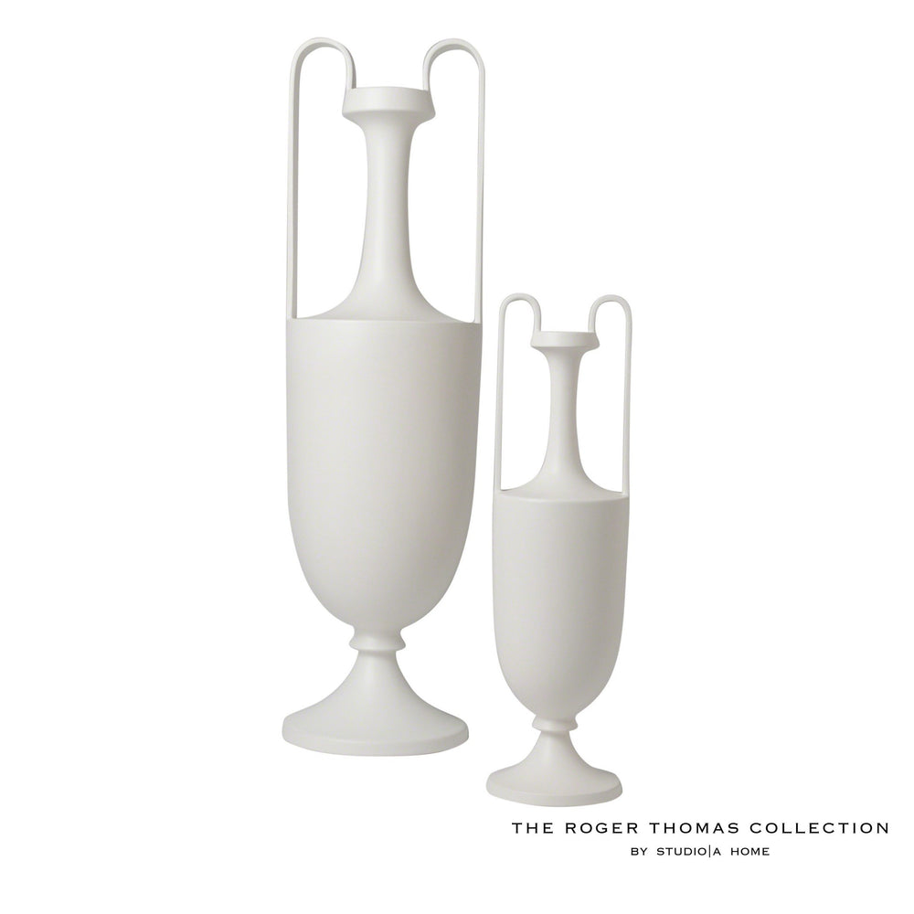 Elongated Grecian Amphora Matte White