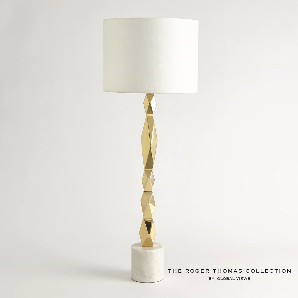 Facet Block Table Lampe en laiton