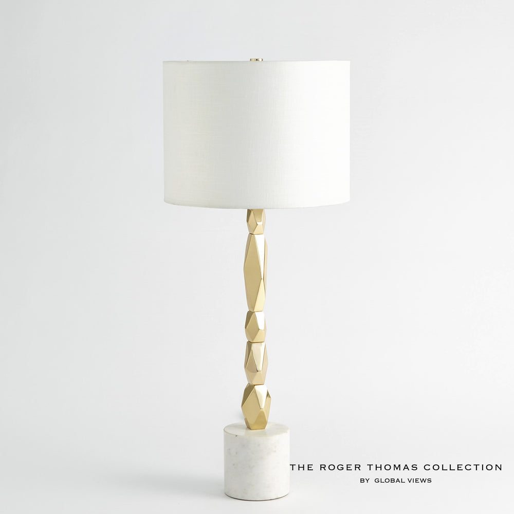 Facet Block Table Lampe en laiton