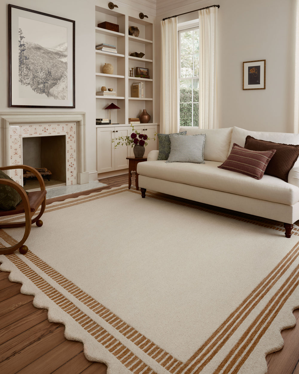 Scottie Ivory / Rust Rug (SCO-01)