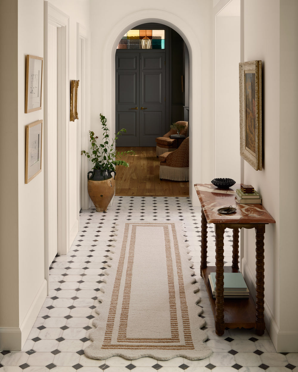 Scottie Ivory / Rust Rug (SCO-01)