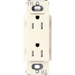 Lutron Claro Tamper-Resistant Duplex Receptacle, Decorator-Style Outlet, 15 Amp, Includes Shutter Mechanism, SCRS-15-TR-BI, Satin Biscuit - Union Lighting and Décor