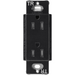 Lutron Claro Tamper-Resistant Duplex Receptacle, Decorator-Style Outlet, 15 Amp, Includes Shutter Mechanism, SCRS-15-TR-MN, Satin Midnight - Union Lighting and Décor