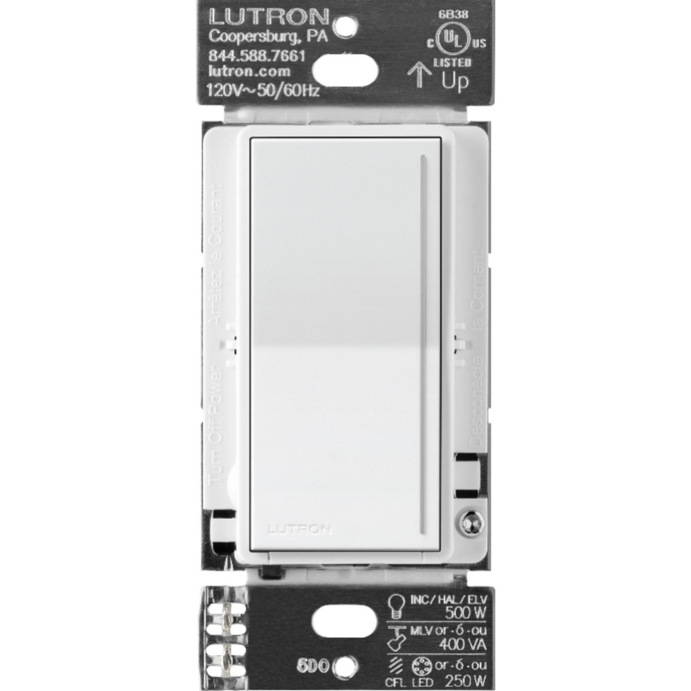Lutron Sunnata PRO LED+ Touch Dimmer Switch, 250W LED, Phase Selectable MLV/ELV, Single Pole/Multi-Location, Neutral Required, ST-PRO-N-WH, Gloss White - Union Lighting and Décor