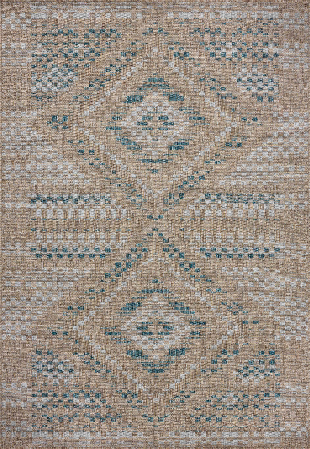 Topanga Natural / Aqua Rug (TOP-04)