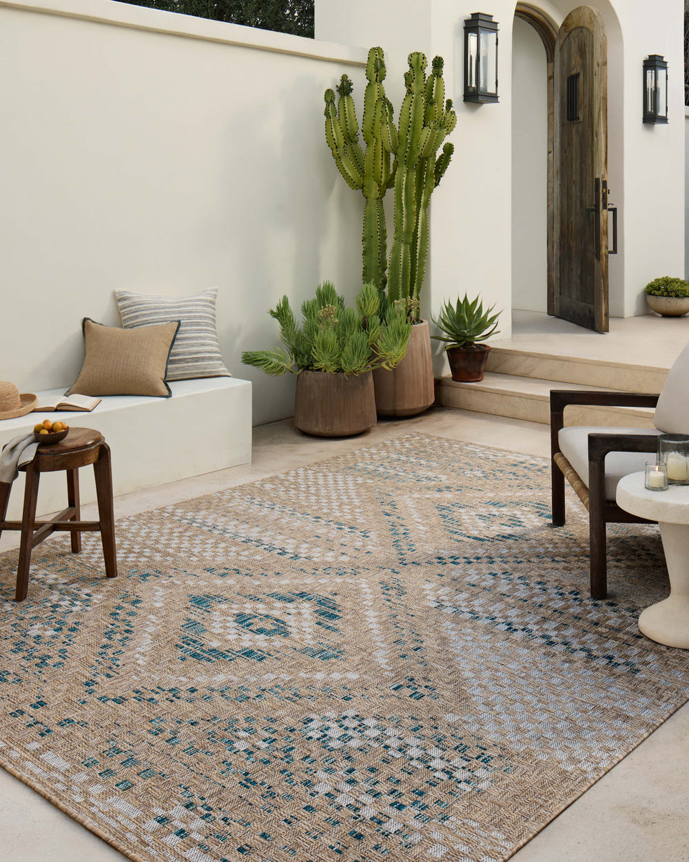 Topanga Natural / Aqua Rug (TOP-04)