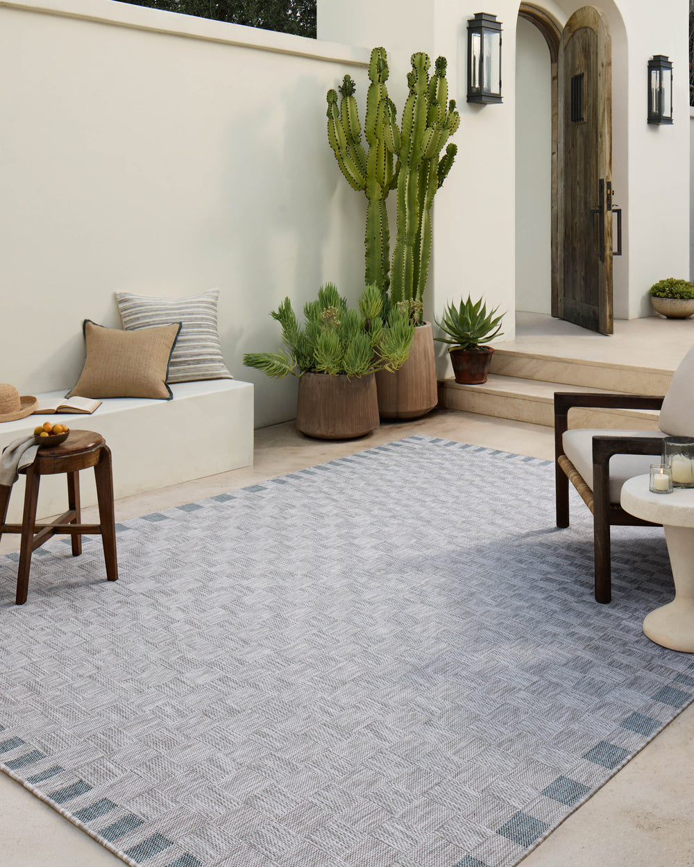 Tapis Topanga Argenté / Bleu (TOP-07)