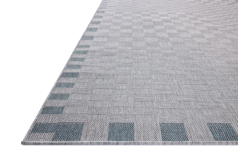 Tapis Topanga Argenté / Bleu (TOP-07)