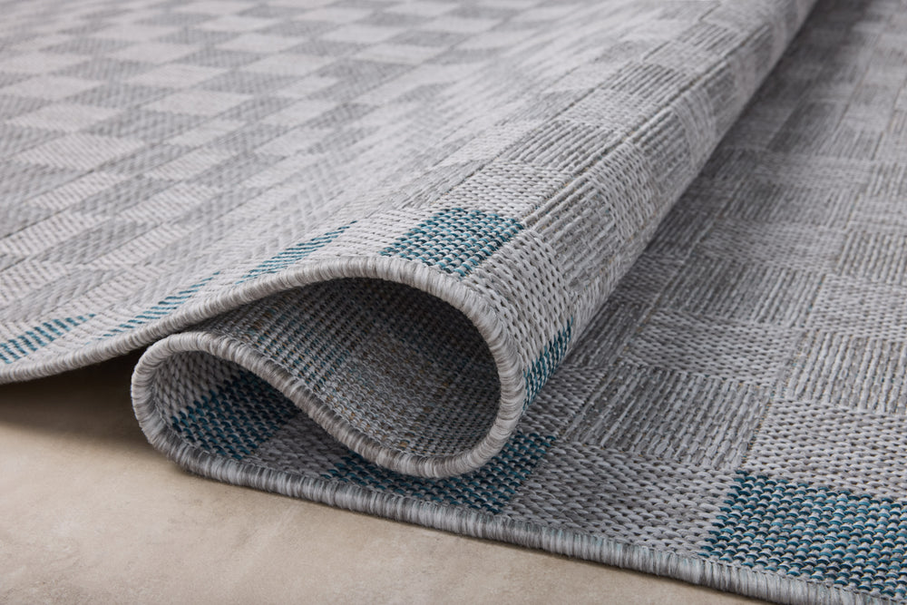Tapis Topanga Argenté / Bleu (TOP-07)