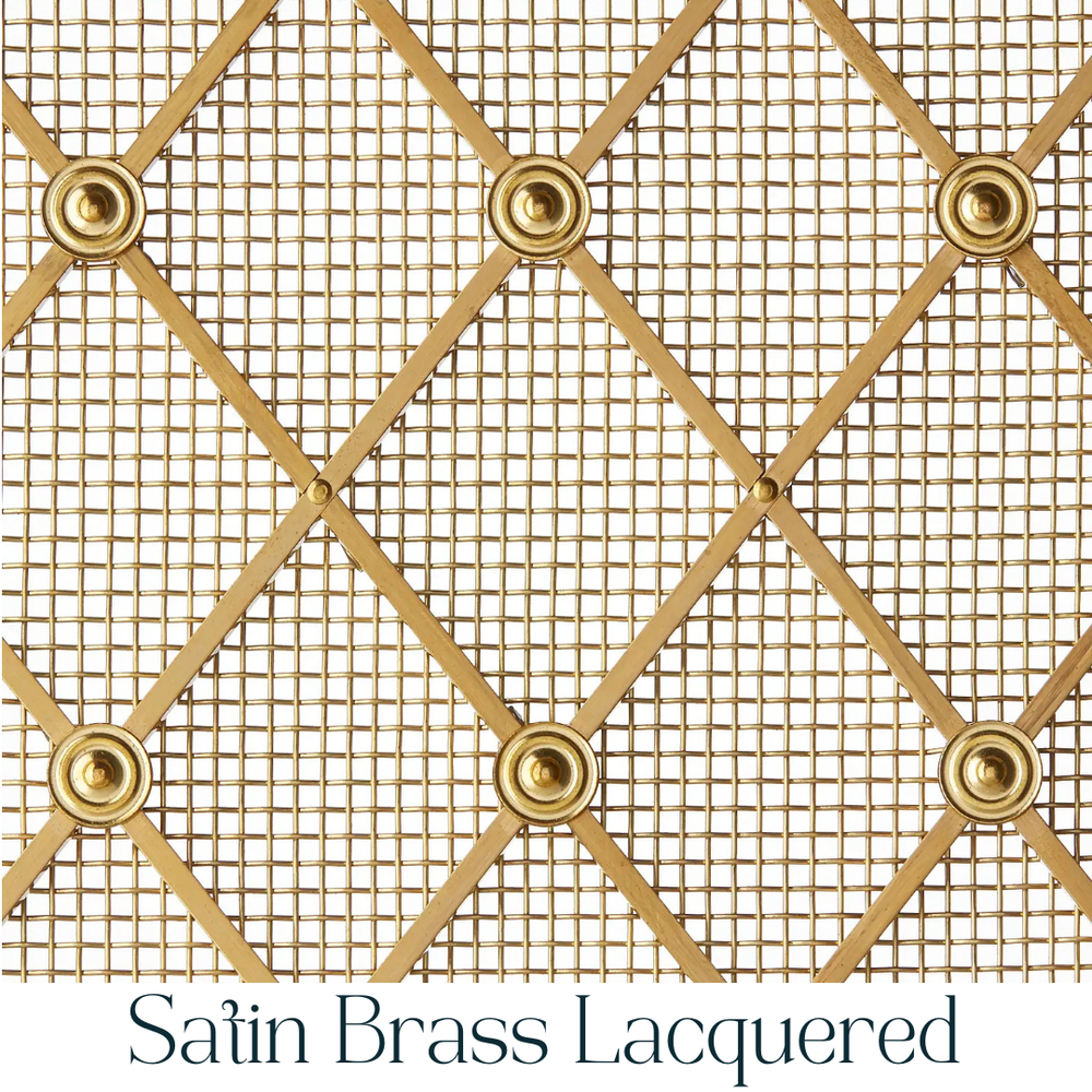 10mm Diamond Interwoven Grille In Satin Brass Lacquered on 3mm Plain Wire with Fine Mesh