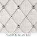  Vertical Elliptical Grille In Satin Chrome Plate with Floral Rosettes on Fine Mesh