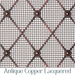  Vertical Elliptical Grille In Antique Copper Lacquered with Floral Rosettes on Fine Mesh
