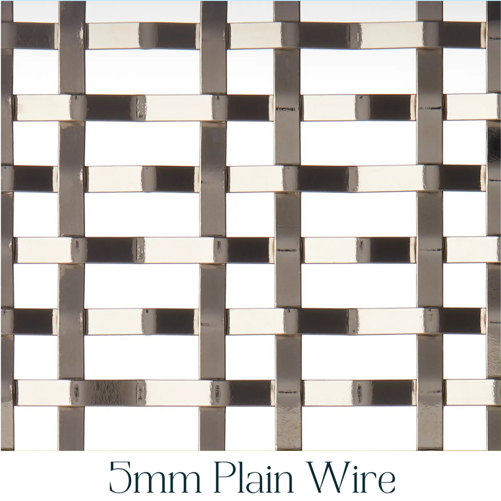 25mm Diamond Interwoven Grille In Satin Brass Unlacquered on 5mm Reeded Wire with Coarse Mesh