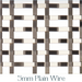 19mm Diamond Interwoven Grille In Satin Nickel Plate on 5mm Reeded Wire with Coarse Mesh