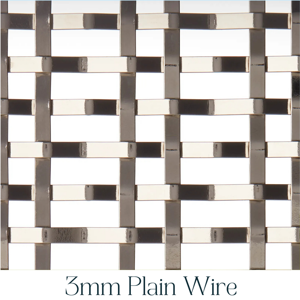 10mm Diamond Interwoven Grille In Antique Brass Lacquered on 3mm Plain Wire with No Mesh