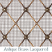  Vertical Elliptical Grille In Antique Brass Lacquered with Floral Rosettes on Fine Mesh