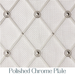  Vertical Elliptical Grille In Polished Chrome Plate with Floral Rosettes on Fine Mesh