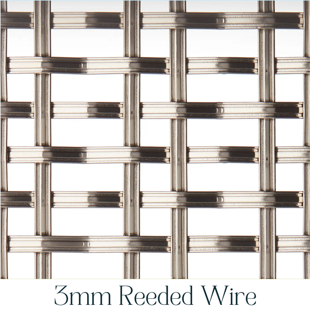 19mm Diamond Interwoven Grille In Polished Nickel Plate on 5mm Plain Wire with Coarse Mesh