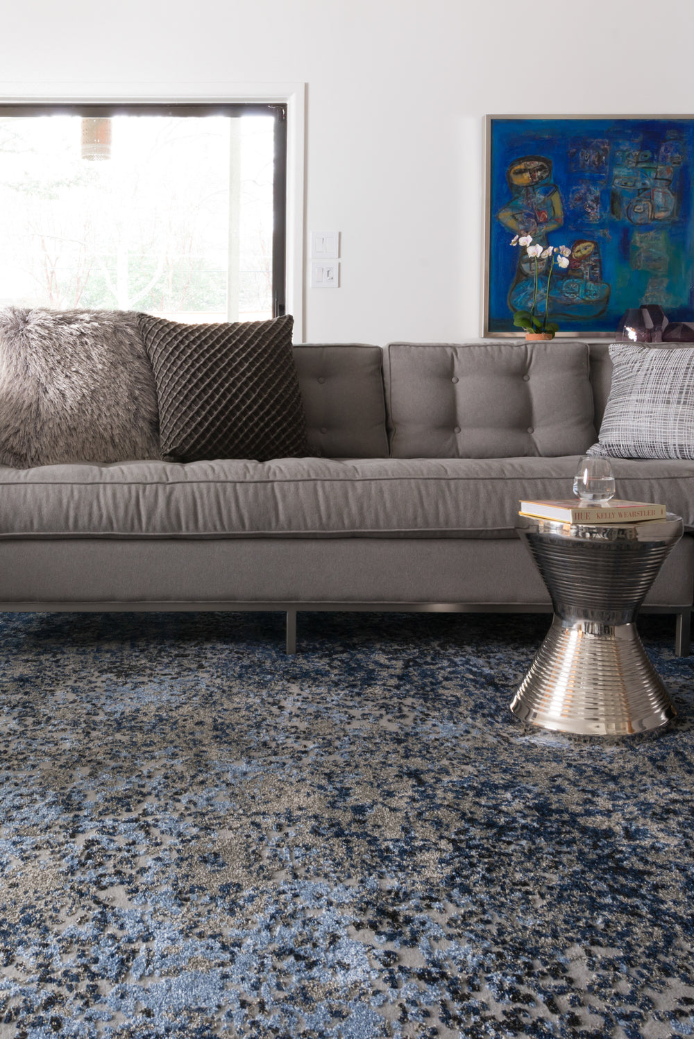 Viera Grey / Navy Rug (VR-07)