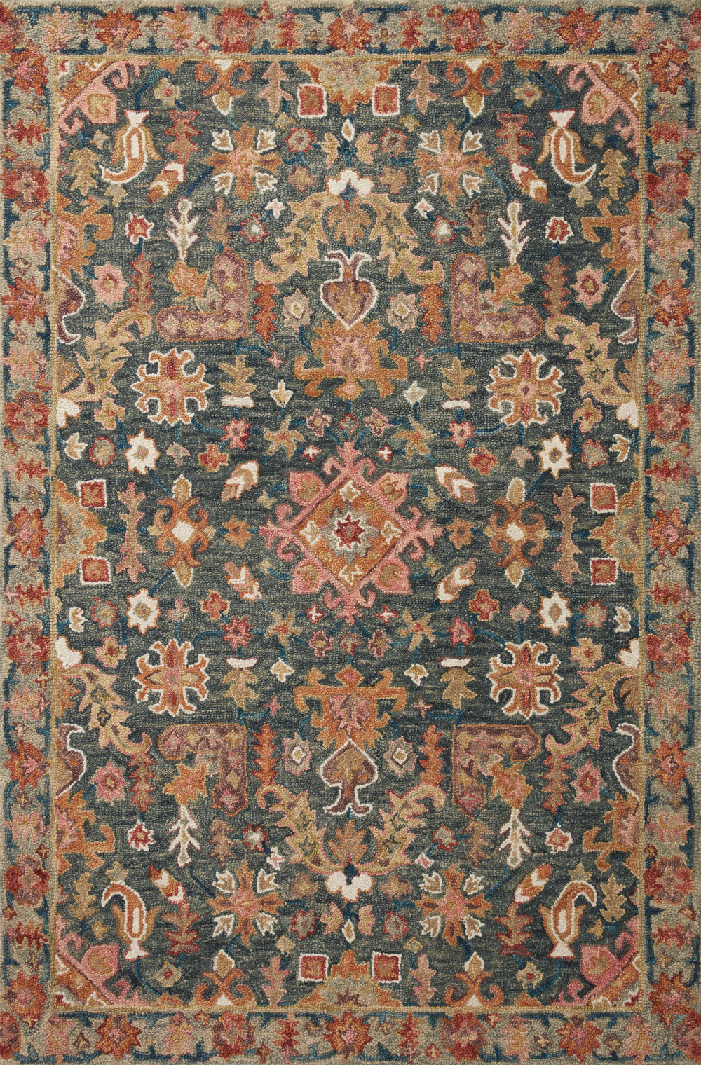 VK-22 LOLOI VICTORIA Navy / Multi Rug