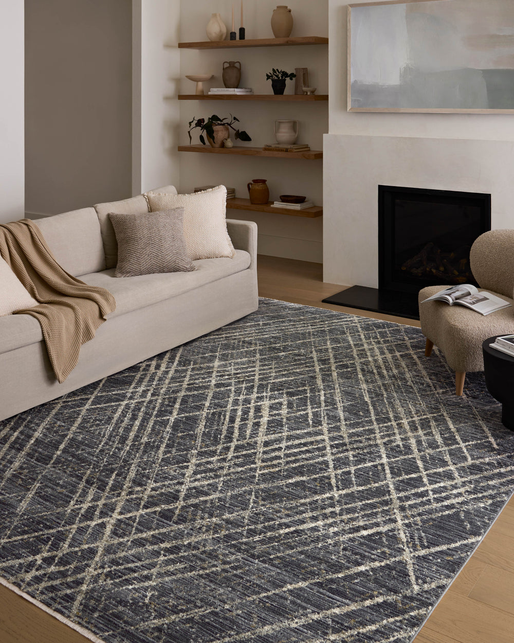 Wae-04 loloi wade minuit / tapis beige