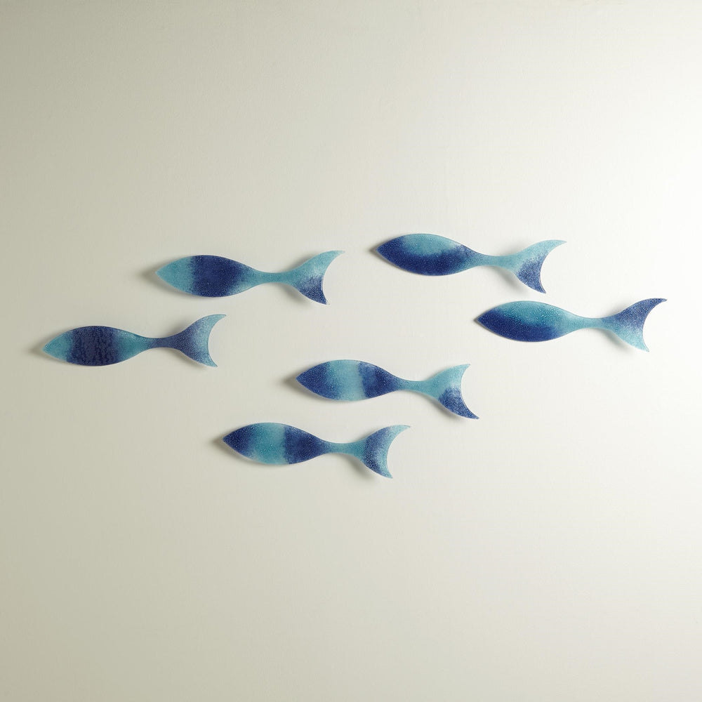 S / 6 Wall Fish Bleu