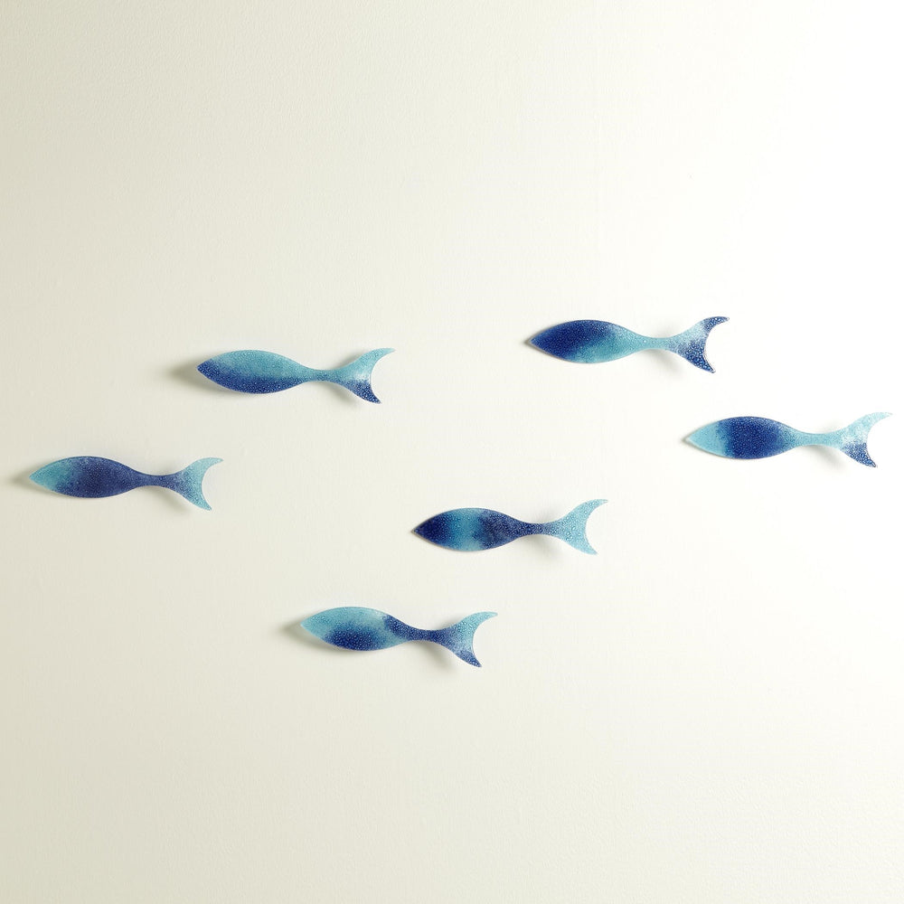 S / 6 Wall Fish Bleu