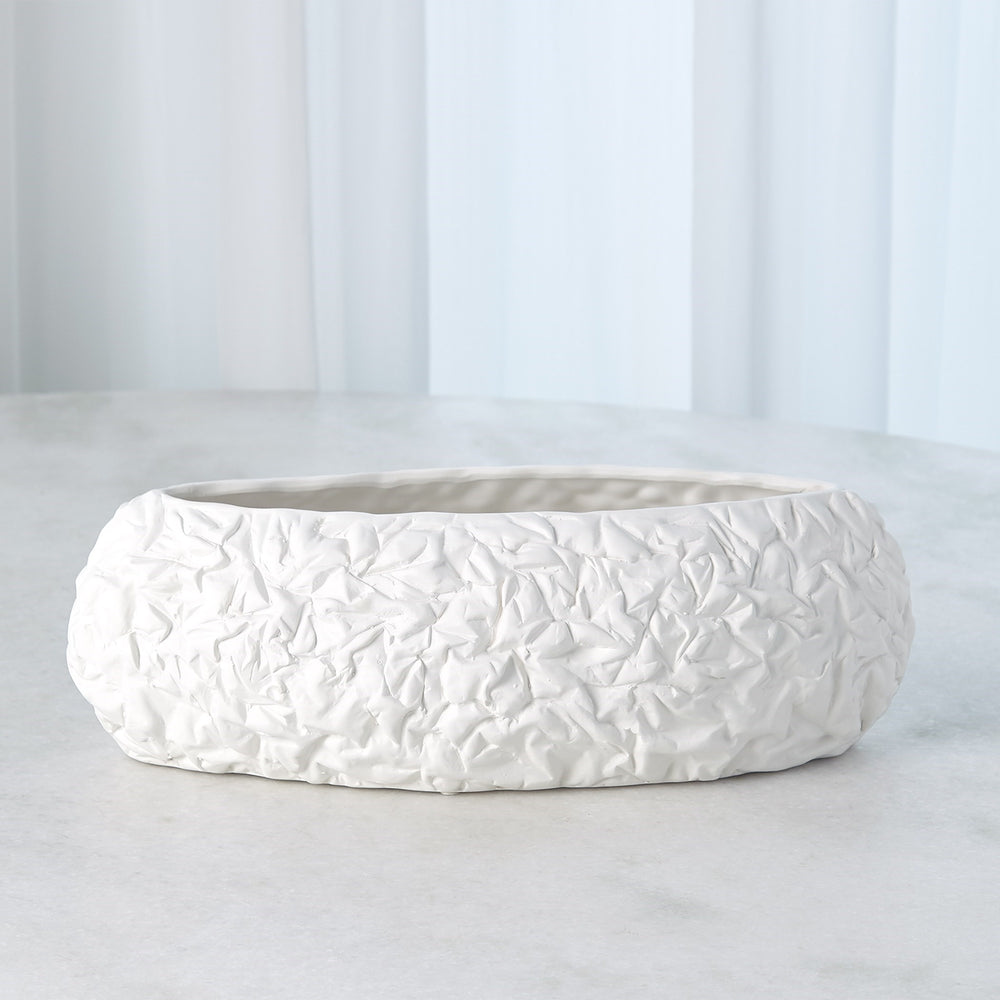 Crinkled Paper Oval Bowl and Vases