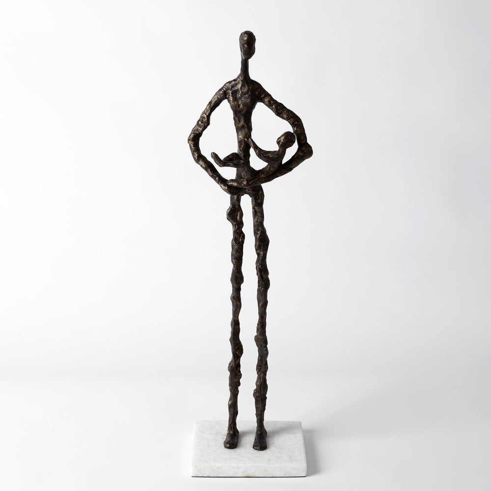 Mère debout berger la sculpture des enfants