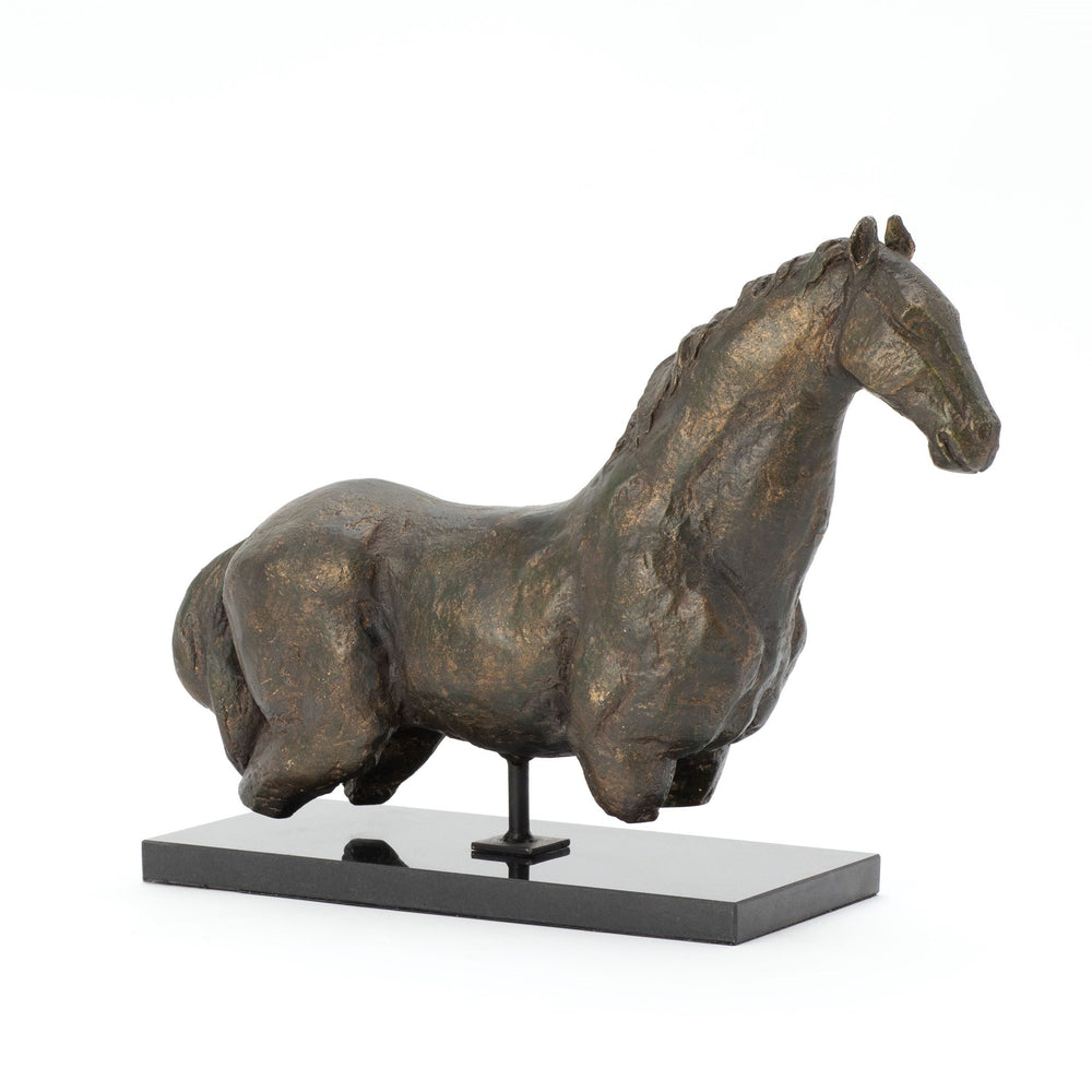Sculpture de cheval fer / granit