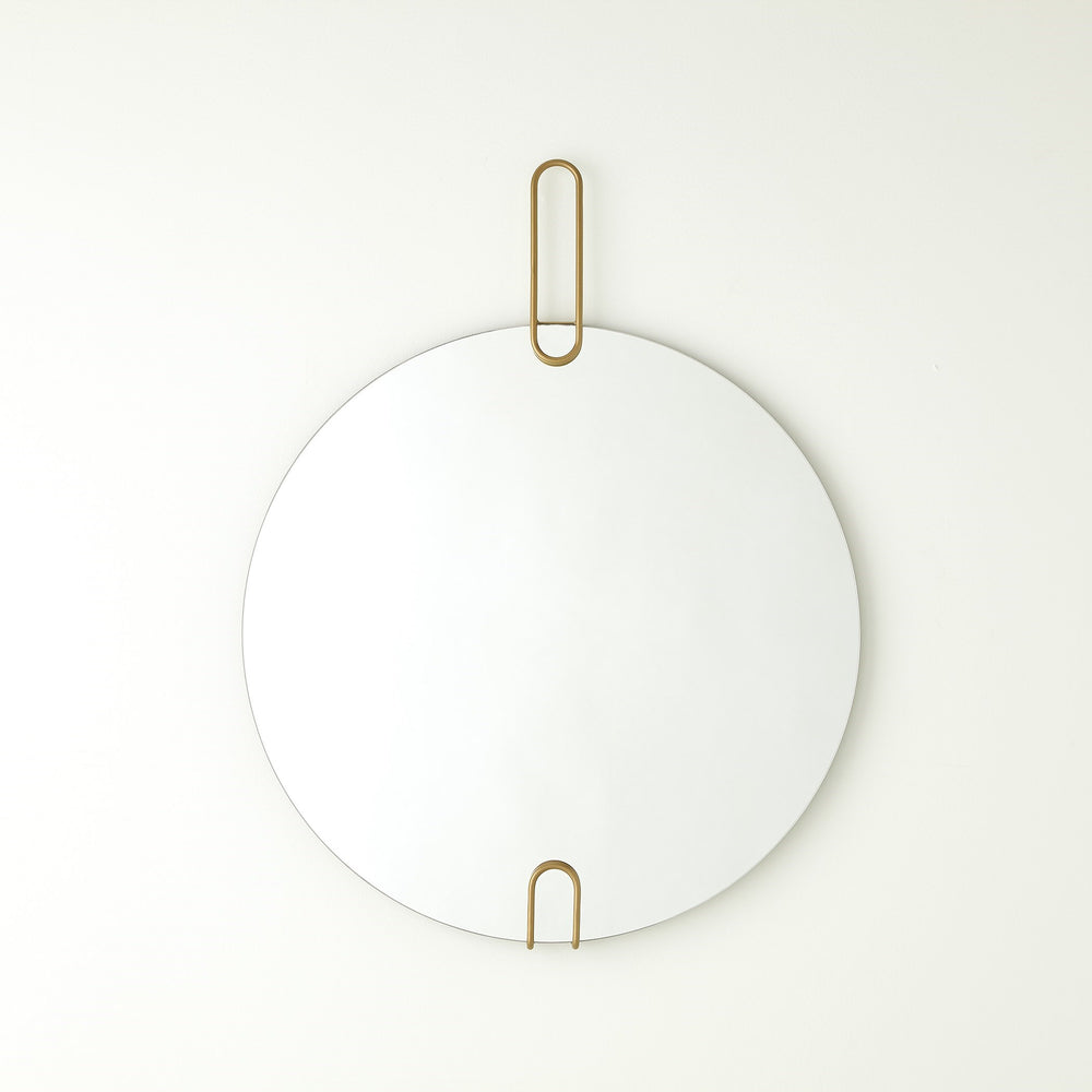 Miroirs ronds contemporains avec accents en métal doré